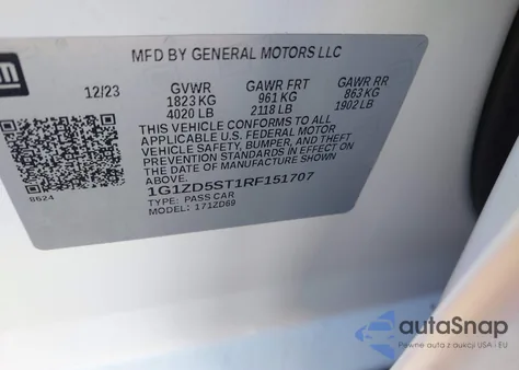 2024 Chevrolet Malibu Fwd 1Lt from USA, damaged, VIN 1G1ZD5ST1RF151707